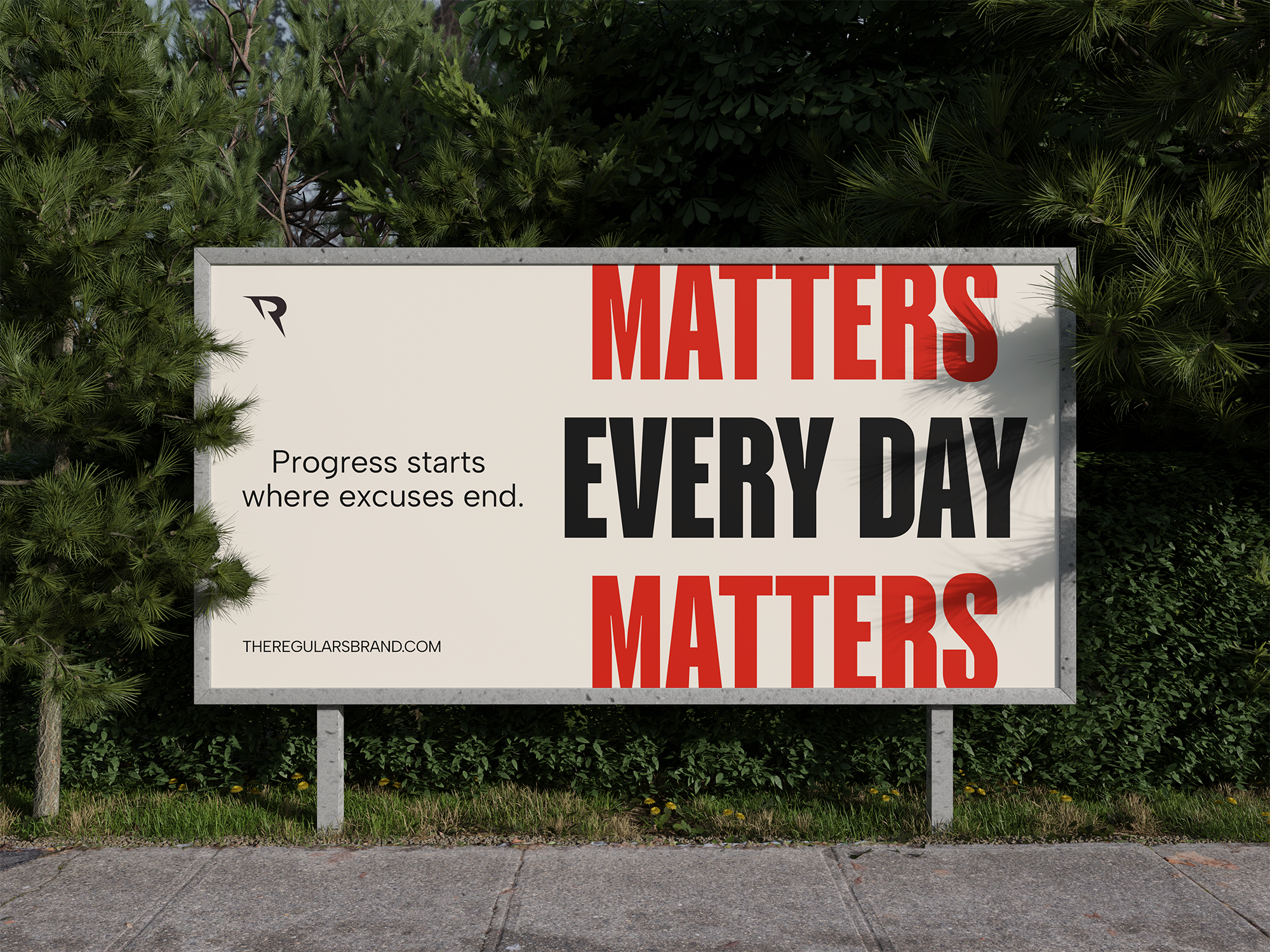 The Regulars - Outdoor Mockup Advertising Design advertising banner design brand design brand identity brand identity design branding gym brand gym outdoor lightspace outdoor banner design outdoor mockup sports the regulars typography