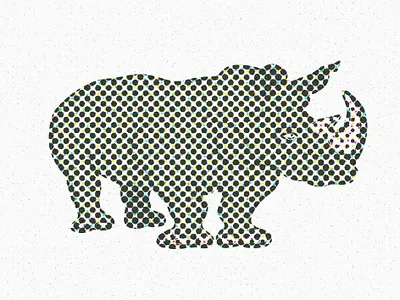 Half-tone Rhinoceros animal digital art dots half tone illustration rhino spots wildlife