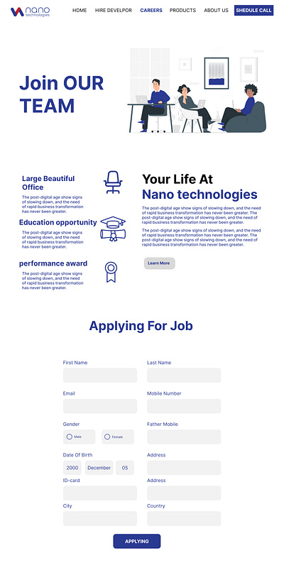Client Project Career Web Page careerspage dribbbleshot figma jobapplicationform uidesign ux webdesign