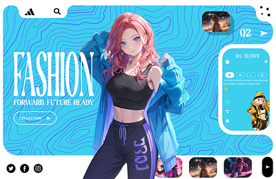 Futuristic Fashion Website aesthetic anime fashion figma ui ux website design