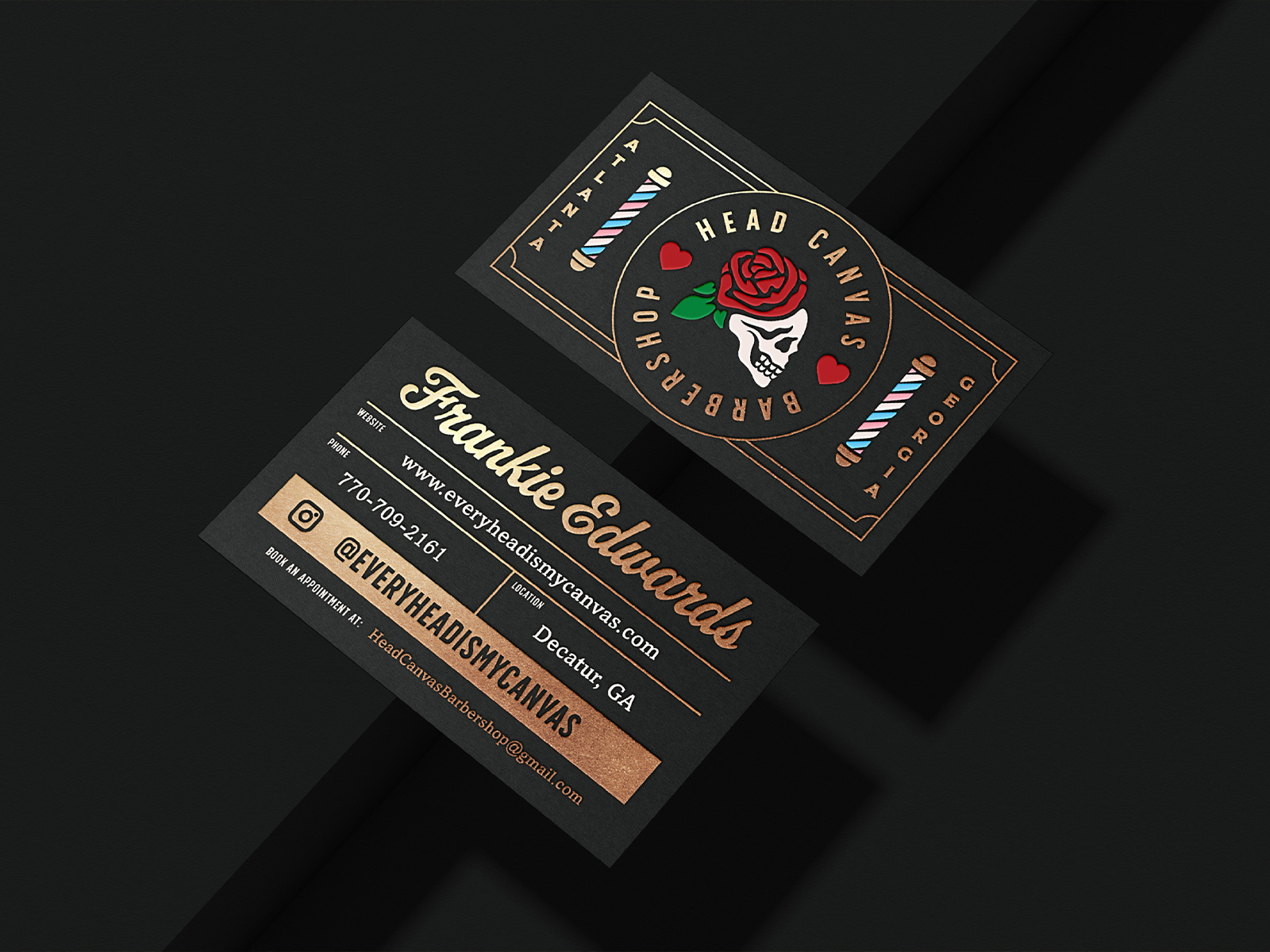 Head Canvas Barbership, Atlanta, GA atlanta barbershop branding graphic design skull