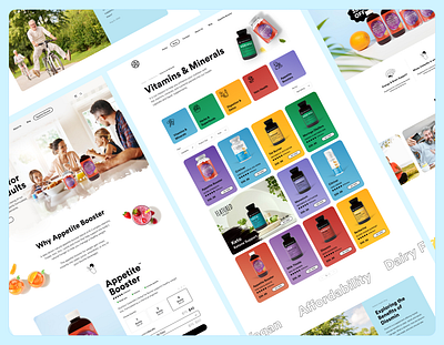 Dietary Supplement Website Design in E Commerce adult childern design diet ecommerce fitness fruits health juice kids landing page landing page design lifestyle product page shopify supplement web design website woocommerce
