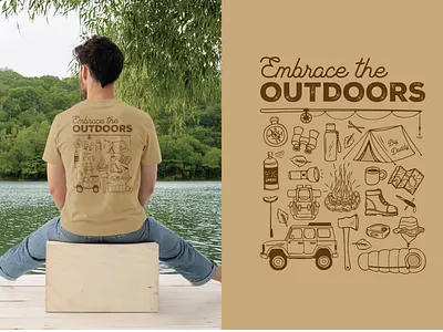 Camping T-shirt adventure apparel design brand identity branding camping colombia fishing freelancer hiking jeep marmot nature nike outdoors park patagonia rei sports truck tshirt
