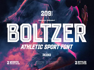 Boltzer - Athletic Sport Font athletic block bold branding club college font fonts football logo masculine oblique soccer sport stylish typeface typography urban varsity