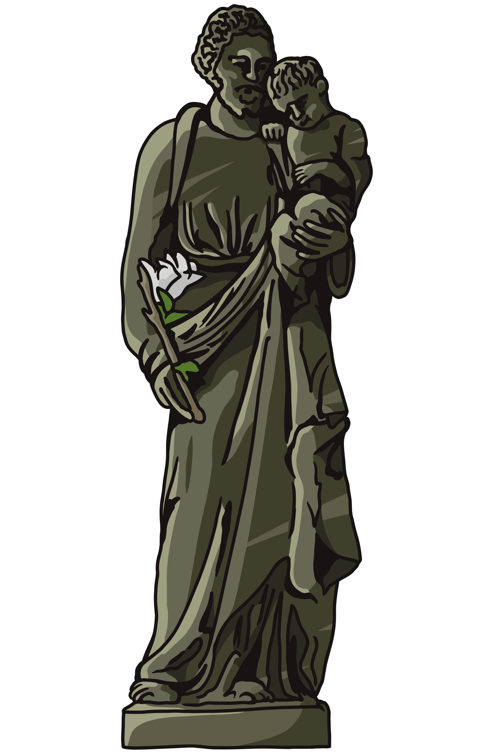 St Joseph Statue Graphic Tee catholic christian graphic design joseph statue