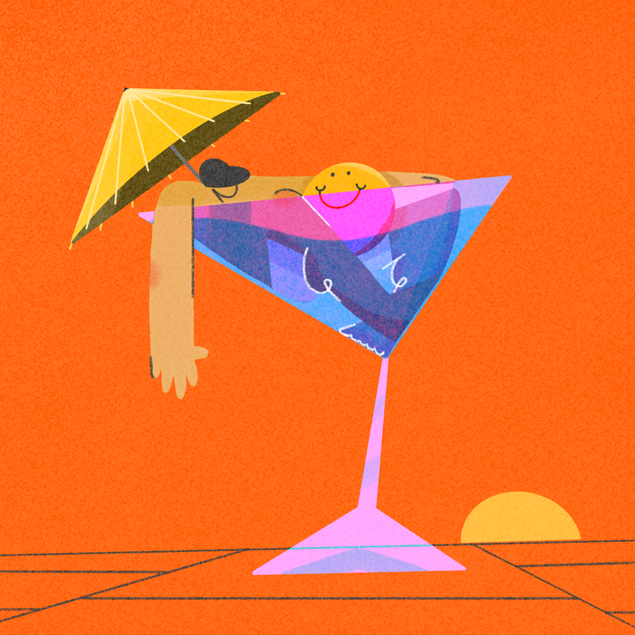 Happy Hour art character expressive illustration people procreate