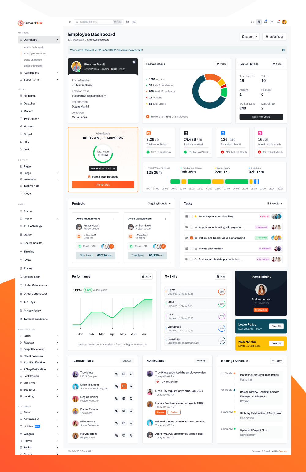 SmartHR – Modern HRMS Admin Dashboard UI for SaaS & Web Apps admin dashboard bootstrap admin template admindashboard booking template bootstrap admin template dashboarddesign hrms hrsoftware reacttemplate reactui saasdesign template webappdesign