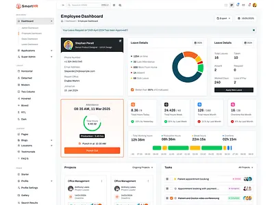 SmartHR – Modern HRMS Admin Dashboard UI for SaaS & Web Apps admin dashboard bootstrap admin template admindashboard booking template bootstrap admin template dashboarddesign hrms hrsoftware reacttemplate reactui saasdesign template webappdesign