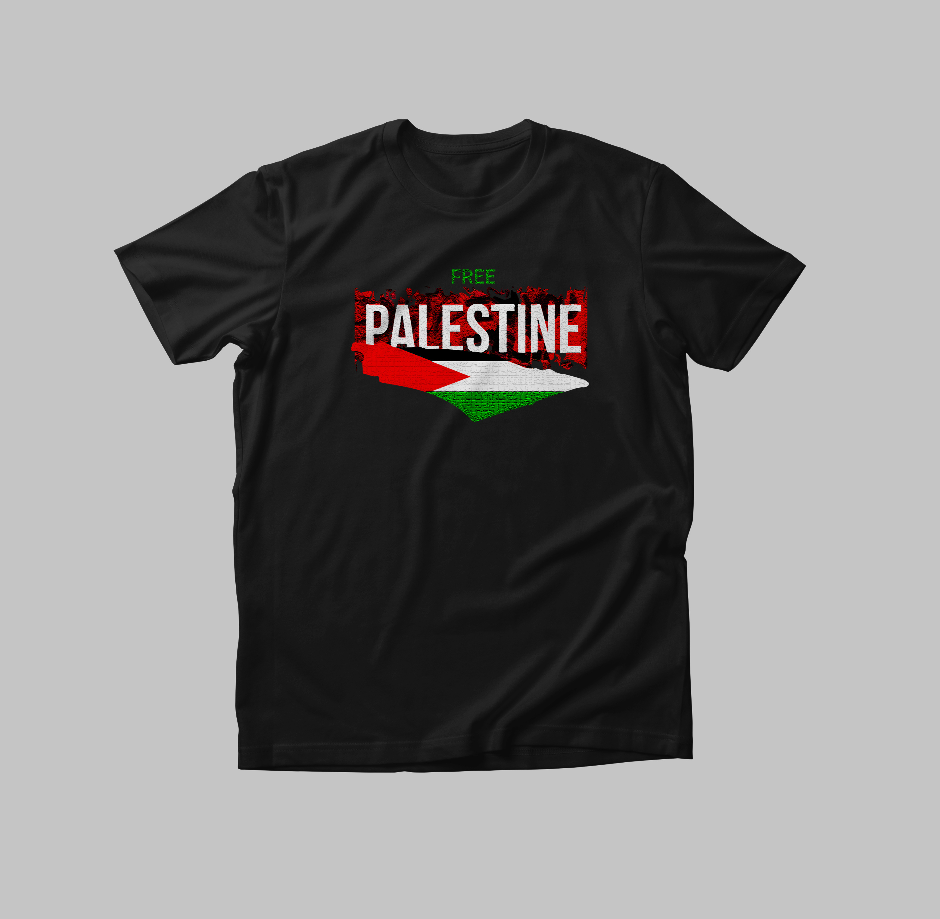 Free Palestine Typography Art - Typography - T-Shirt | apparel bold branding creative design flag fnsajeeb freedoom freepalestine graphic design illustration islam modern palestine red streetwear tshirt tshirt design typography vector