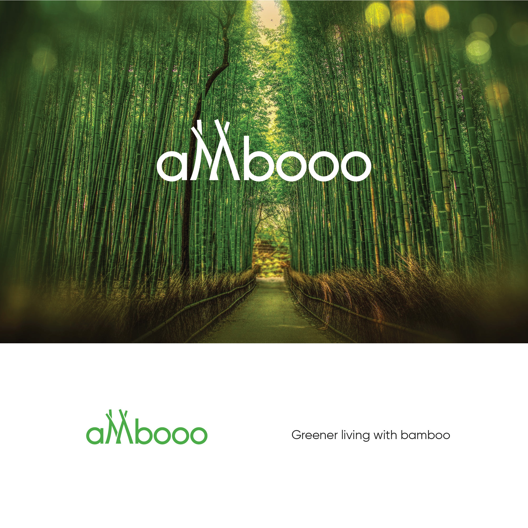 ambooo abstract bamboo branding brandmark lettering logo logotype wordmark
