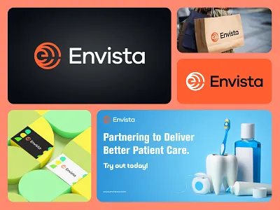 Envista Logo + E Letter Logo brand branding client dentistlogo design graphic graphic design graphixrohit illustration logo logobranding logodesign ui