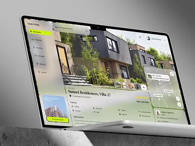 Azure Living - Dashboard UI Design dashboard dashboard design real estate ui design uiux ux design webapp