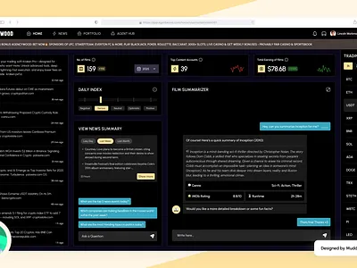 AGENTWOOD - Movies Management Dark theme UI UX Design by MD ui components
