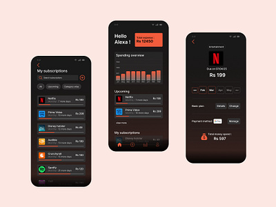 Subscription Management App ui