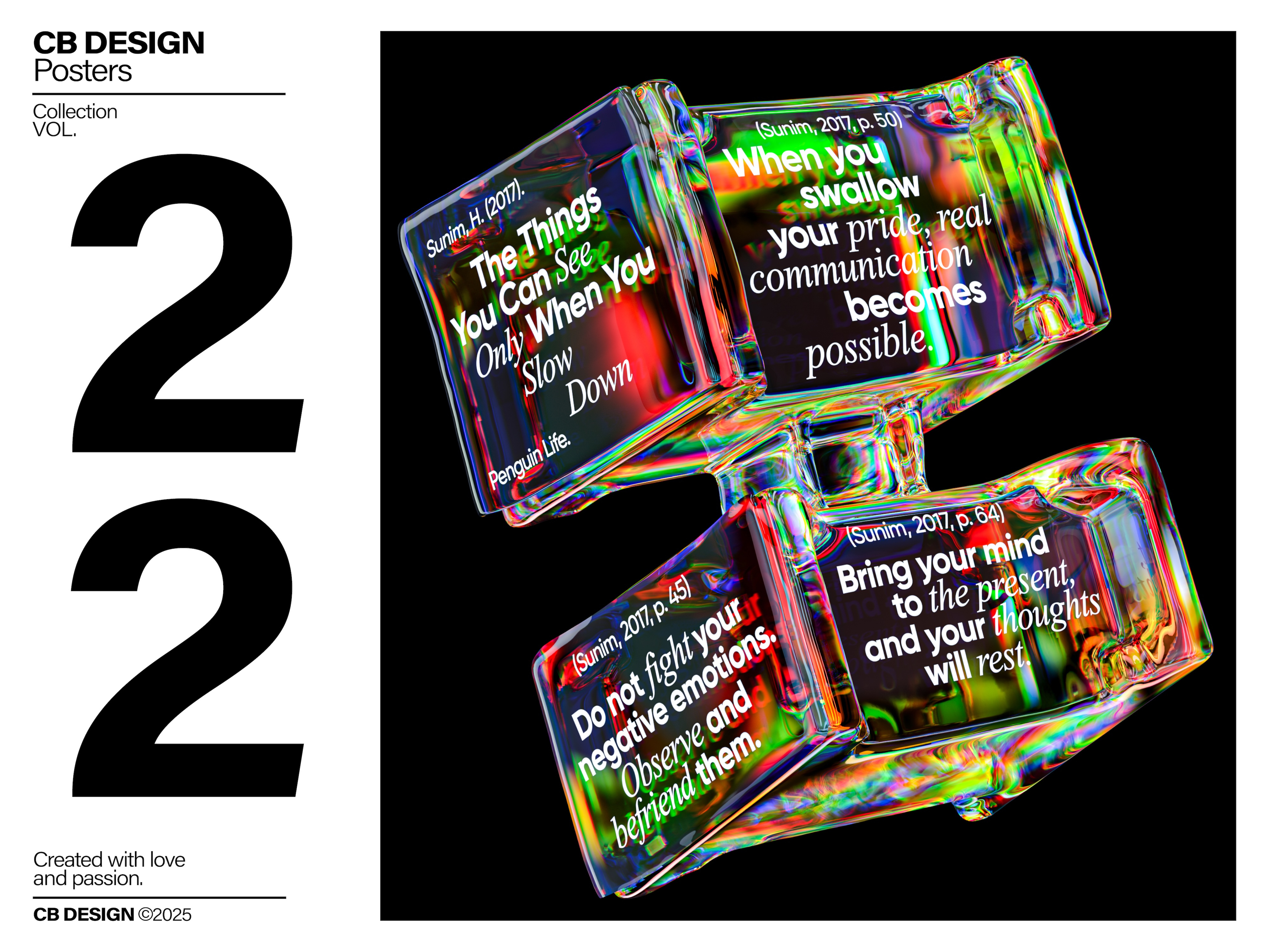 Poster Collection VOL.22 3d abstract c4d kv layout poster typography