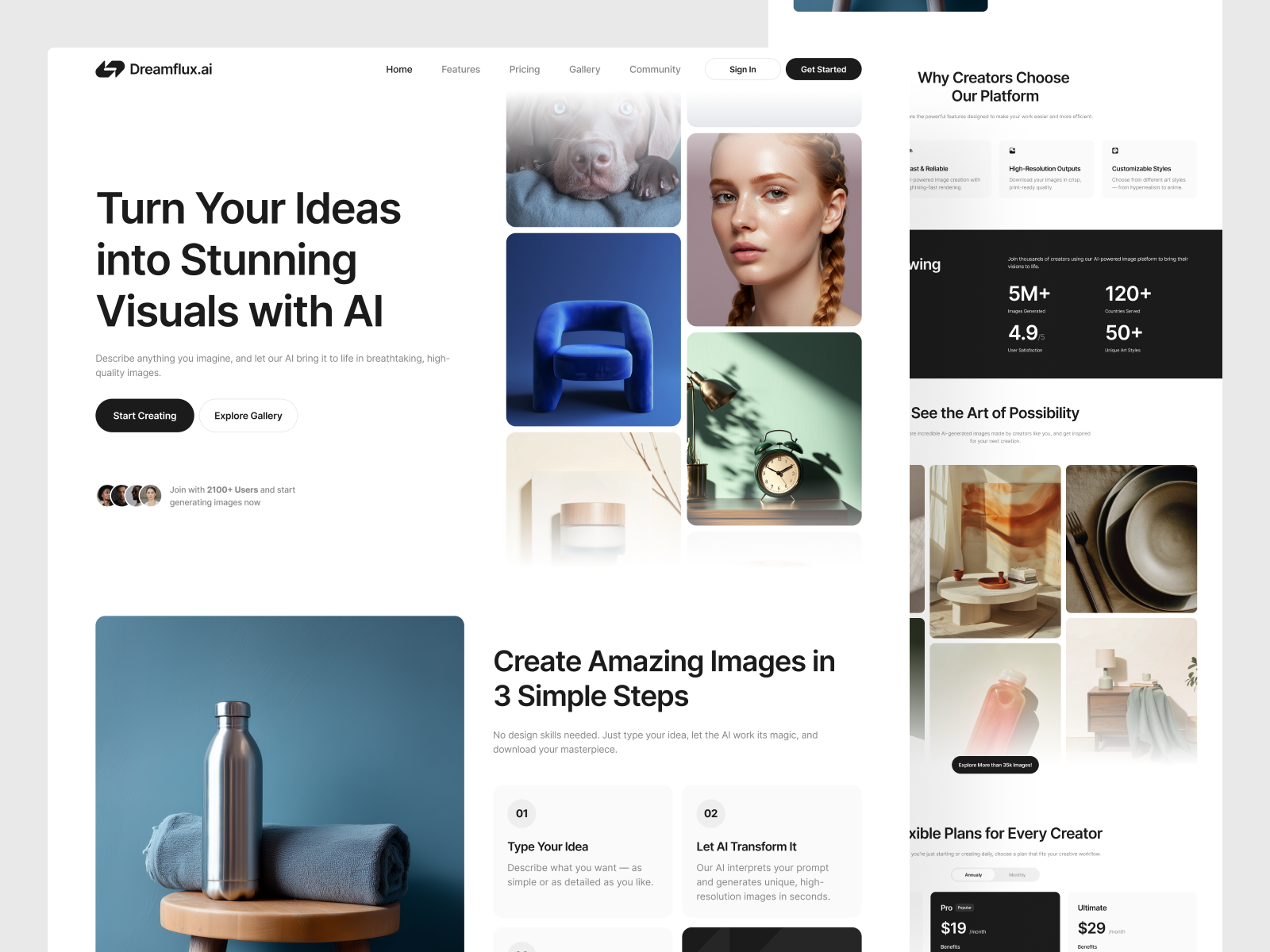Example of Minimalist Landing Page Design In Figma