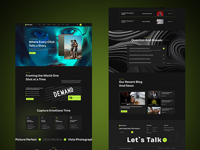 Photography Website Design apps design design landing page ui ux design web design