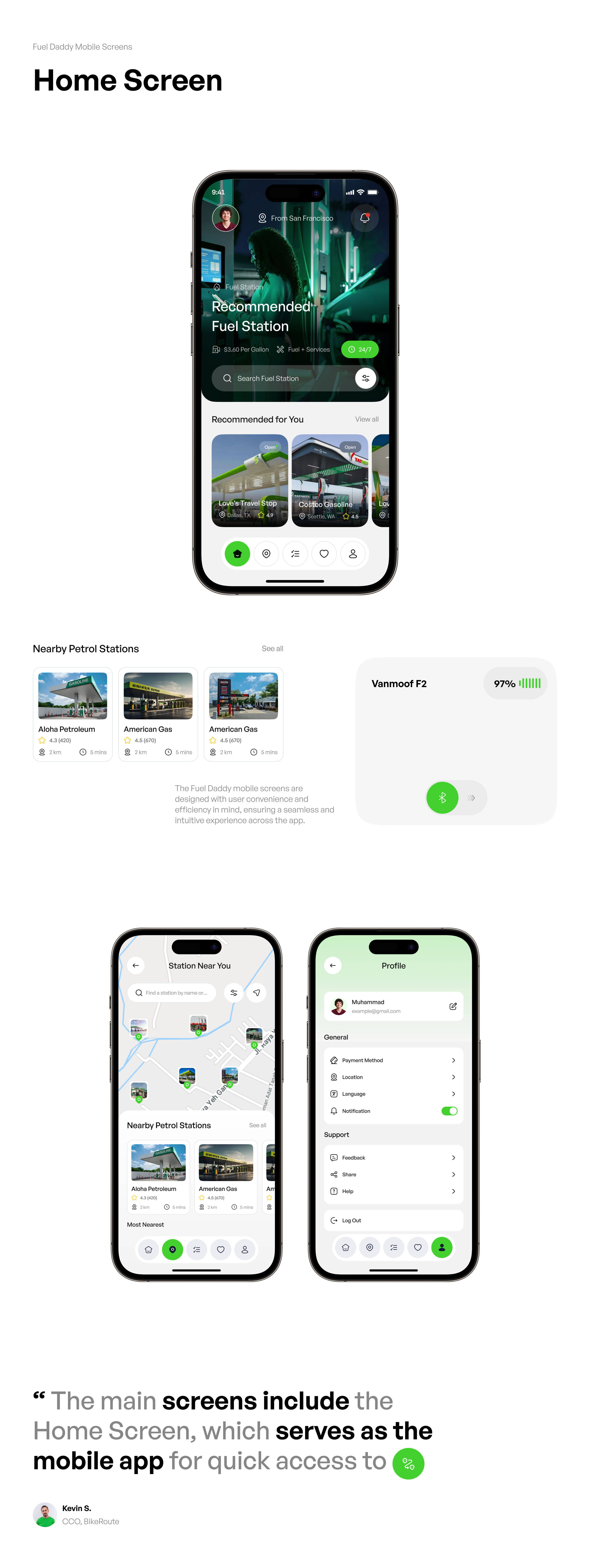 Example of Find Fuel App UI/UX Design