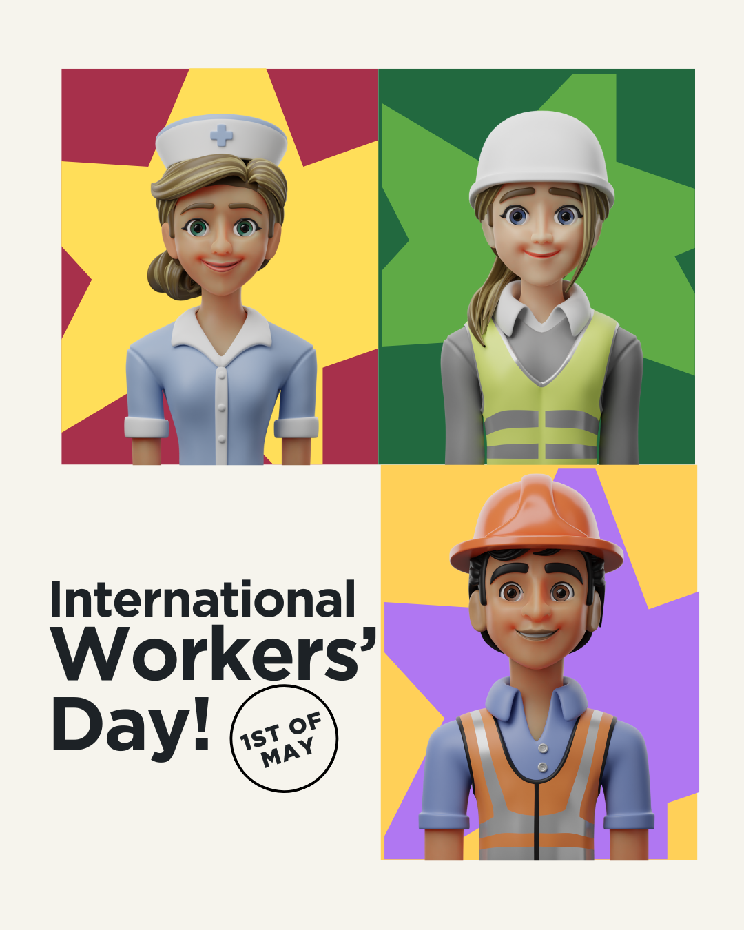 International Workers' Day 2025 3d branding design graphic design icons illustration