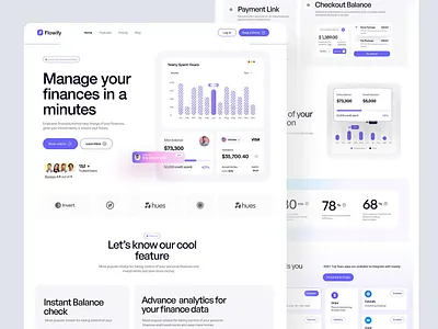 Flowify – Finance Dashboard UI Kit creative designer figma figma design figma designer figma template framer ui ui designer ui ux designer uiux web web developer web development web template webdesign website