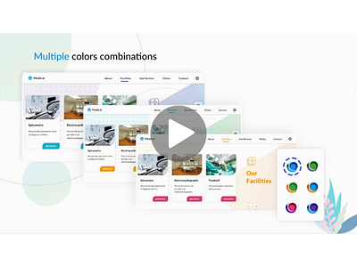 Dynamic Color Web Designs clean color palette con corporate doctor figma floral graphic design health homepage landing page material design medical minimal motion graphics single page startup ui ux web design