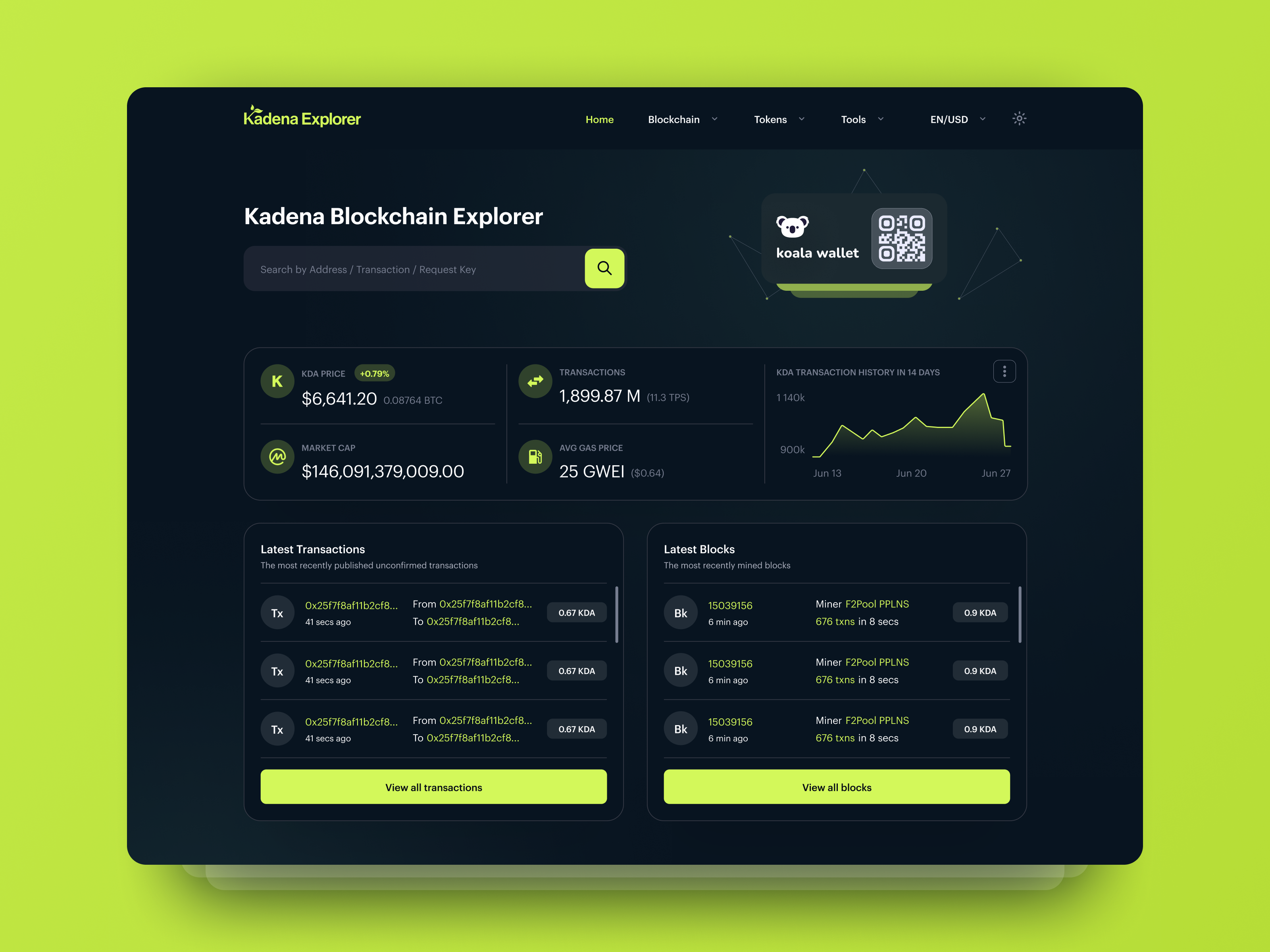 🔍 Kadena Explorer — Blockchain That Makes Sense blockchainux cryptoanalytics darkui wowsylab fintechproduct kadenaexplorer minimalinterface onchainui smartcontractexplorer transactiontracking web3ux