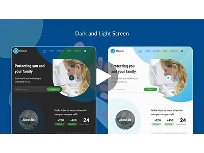 Dark and Light Landing Page app app design application clean corporate dark ui figma freebies homepage html illustration landing page minimal motion graphics single page ui ui component ux web design website
