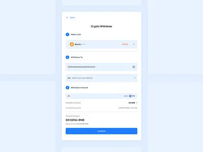 Withdraw To Selected - Daily Ui crypto deposite desigb design exchange modal popup ui uiux ux webdesign website withdraw to selected