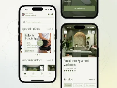 Rellaxy - Massage and Spa Appointment App appointment beauty beauty app girl graphic design massage mobile app mobile app design reflex relax spa ui user interface woman