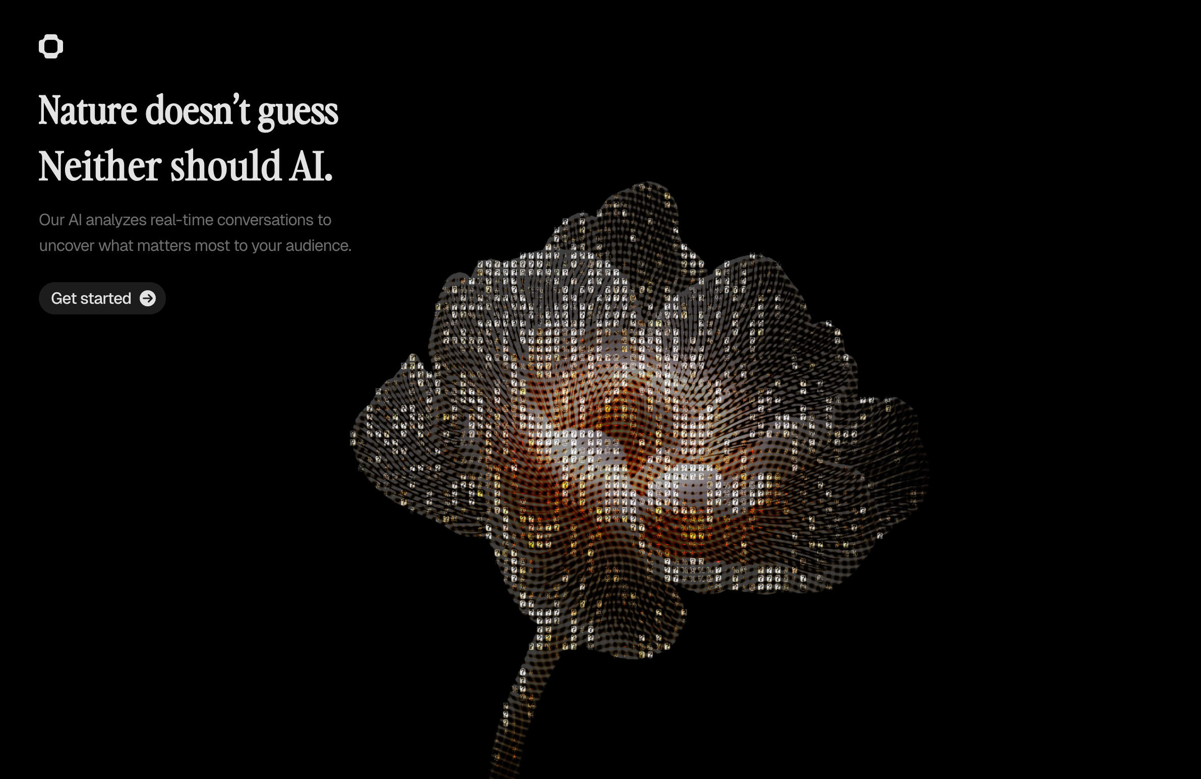 Landing page: AI conversations ai animation branding design flower homepage landing page ui web design