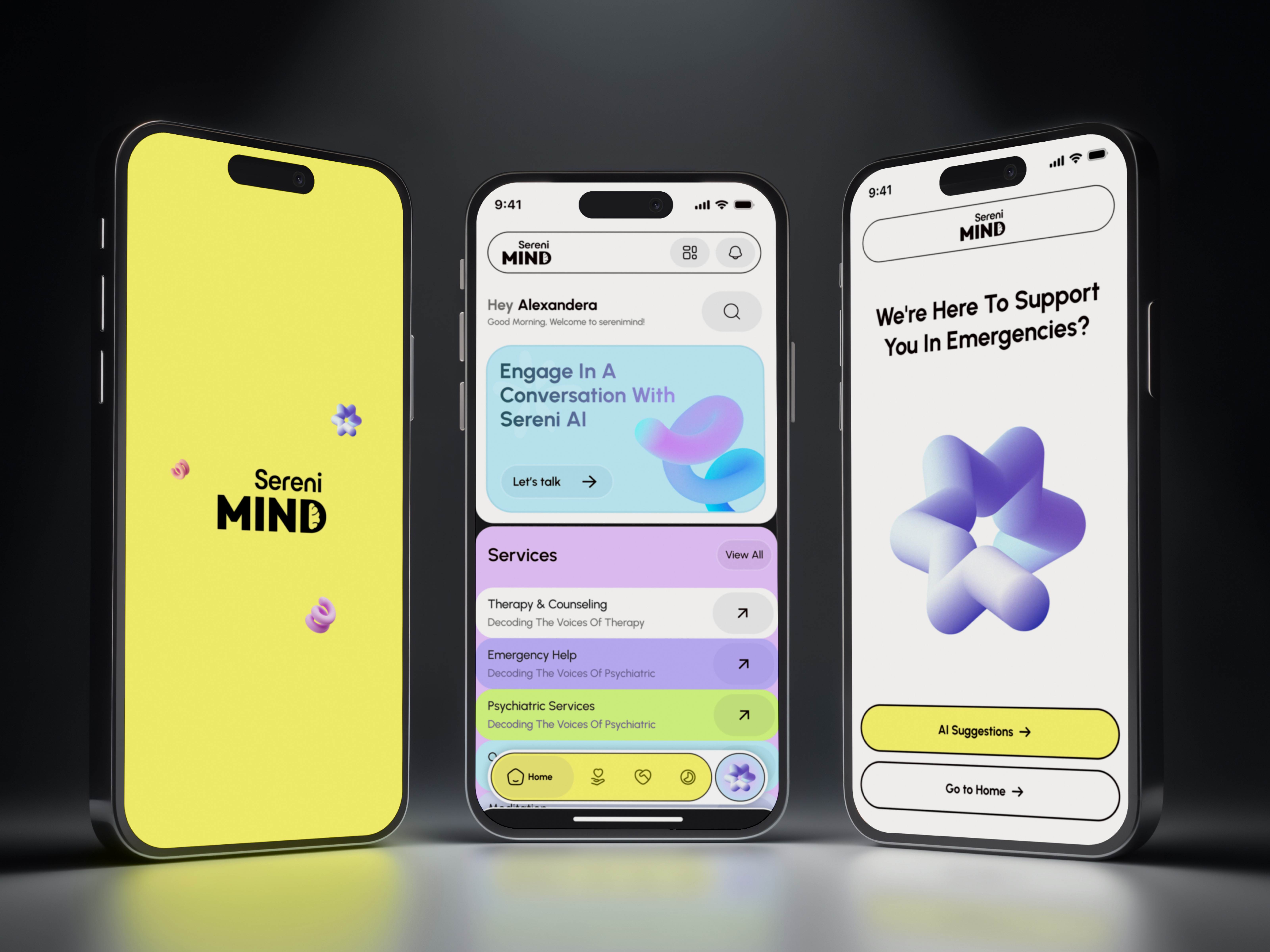 Example of AI Mental Health Mobile App | Healthcare UIUX