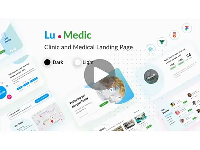 Lumedic – Versatile HTML5 Vue React Web Template application appointment clean corporate doctor floral health healthcare homepage illustration landing page medial minimal motion graphics single page software ui ux web app website