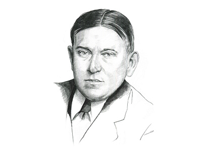 H. L. Mencken art drawing face illustration man painting pancil pancil portrait portrait sketch