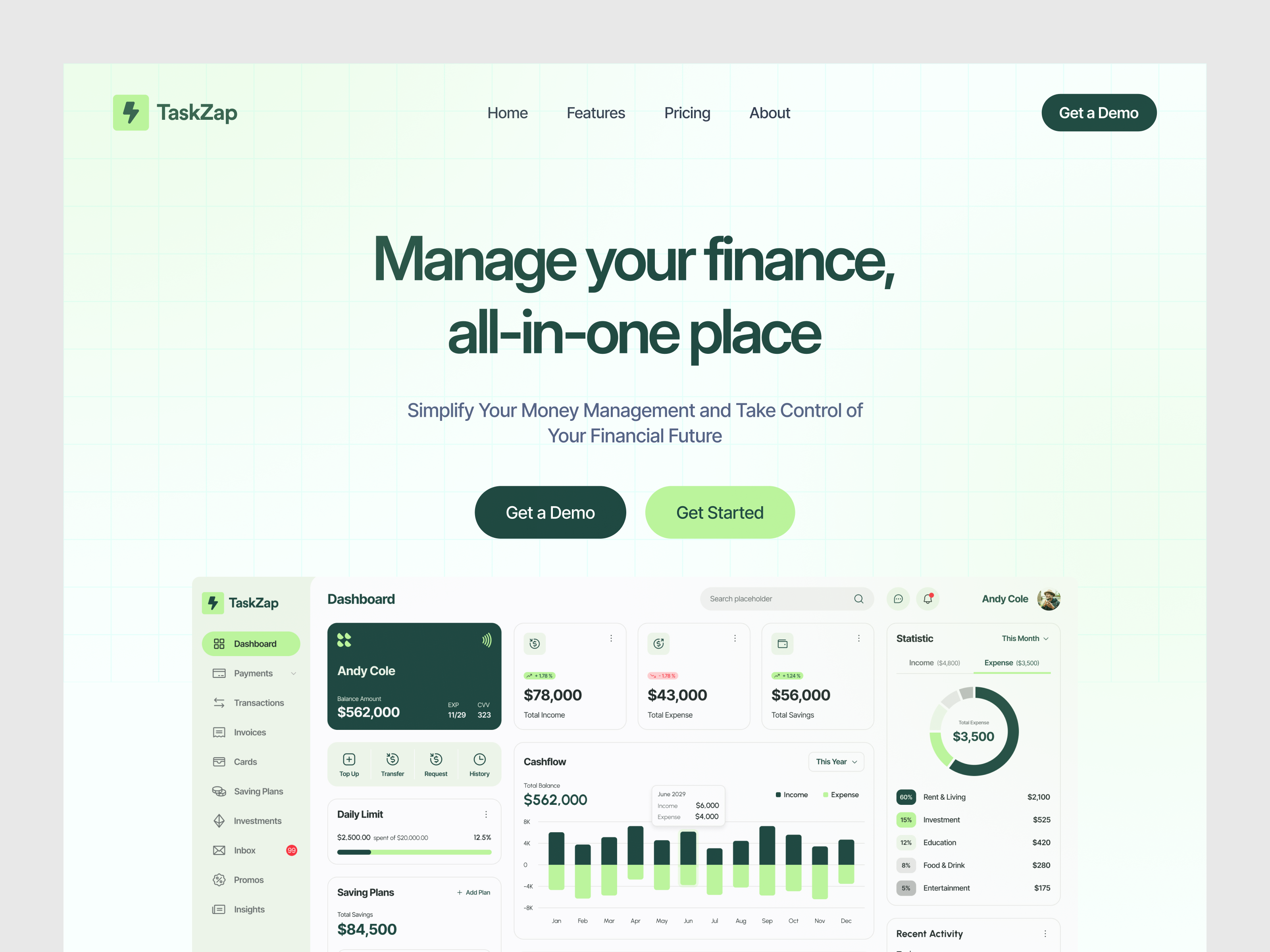 Example of Saa S Landing Page Design (UI/UX)