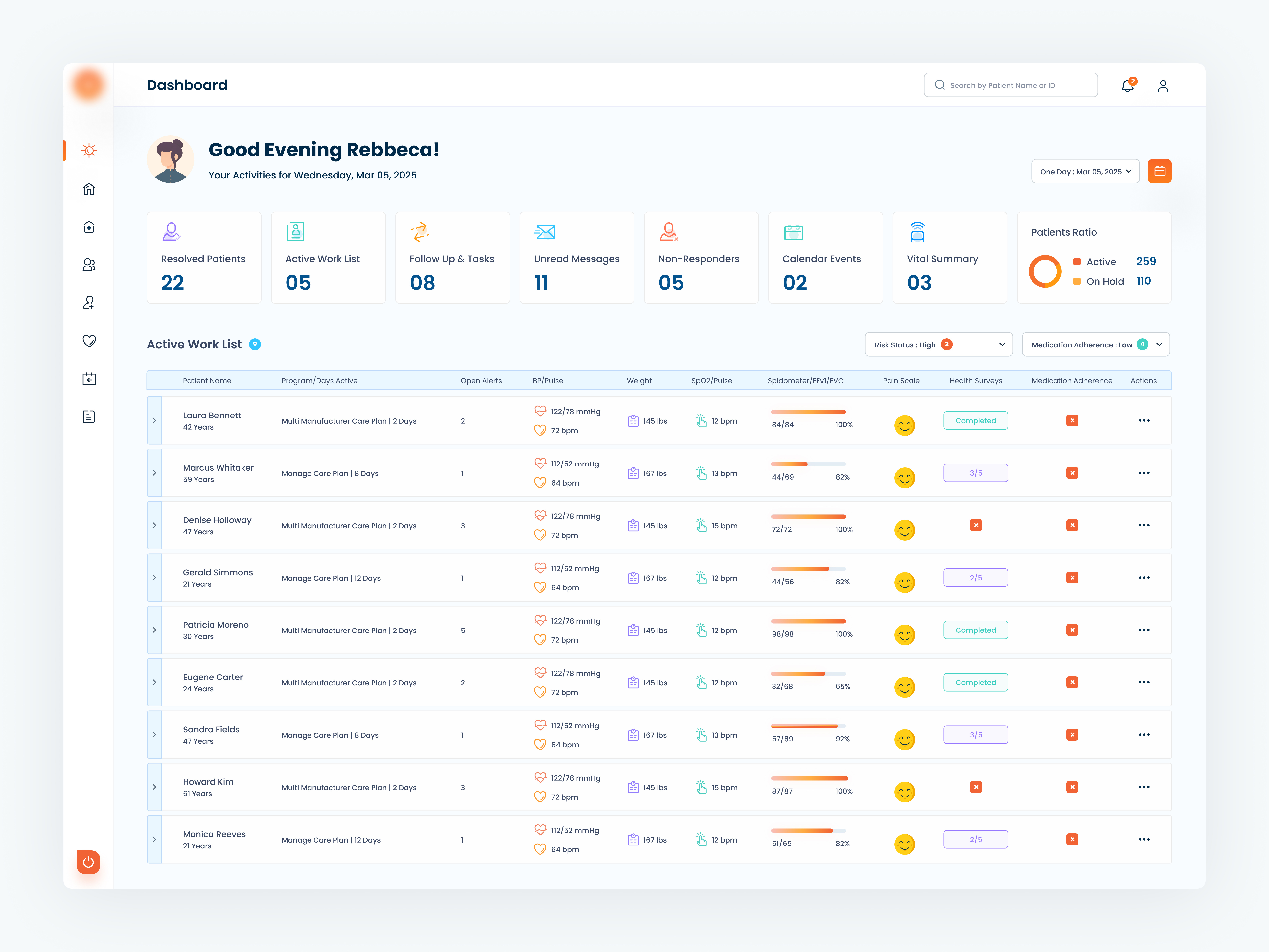 Remote Patient Monitoring SaaS Application clinic dashboard doctor ehr emr hospital medical medicine nurse patient patient care product design pulse record saas ui uiux ux vital