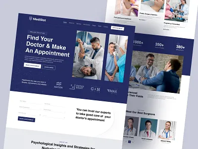 🏥 MediSlot – Stress-Free Medical Booking Website branding design digitaltransformation healthtech illustration landing page medica medicalui telemedicine typography ui ux uxdesign vector