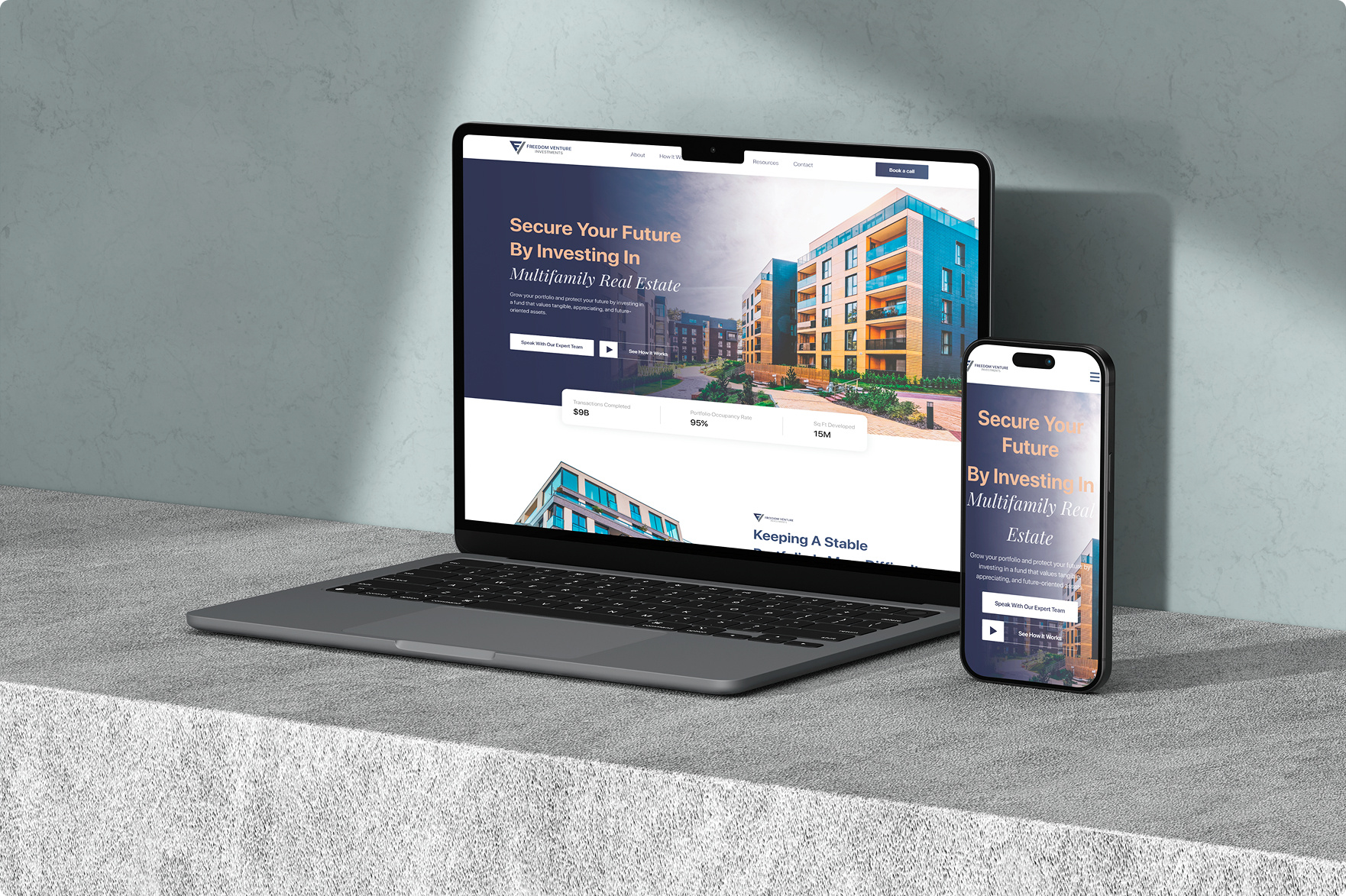 Invest in multifamily real estate with Fredom Ventures Investmen figma design landing page real estate ui ui ux ux website