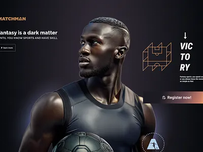 fantasy is a dark matter fantasy fantasy sports football landing page matchman soccer website ui