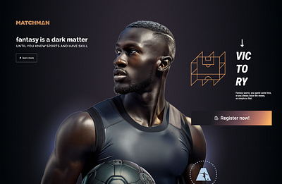 fantasy is a dark matter fantasy fantasy sports football landing page matchman soccer website ui