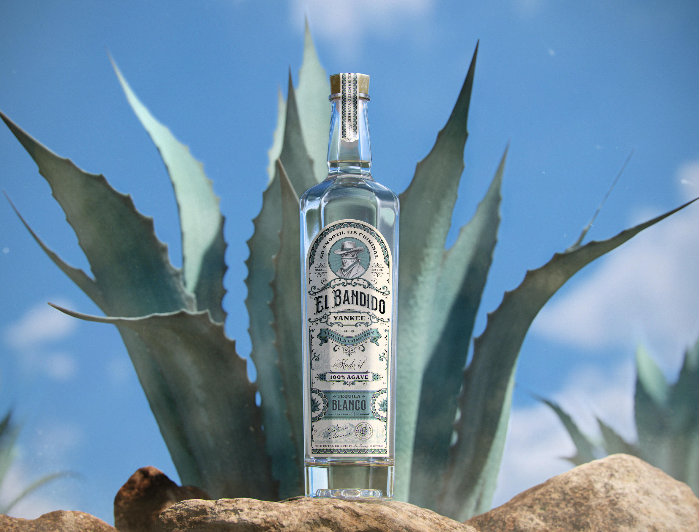 El Bandido Yankee alcohol bottle label brand identity branding graphic design hand drawn illustration label label design mezcal packaging packaging design tequila vintage vintage logo