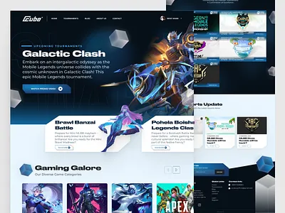 Project Showcase: E-Cube Tournament Organizer Website branding esport free fire graphic design mlbb mobile legend pubg ui valorant website