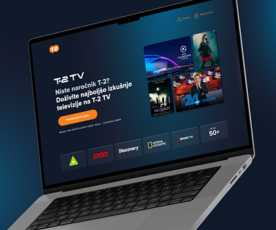 T-2 TV Landing page ui