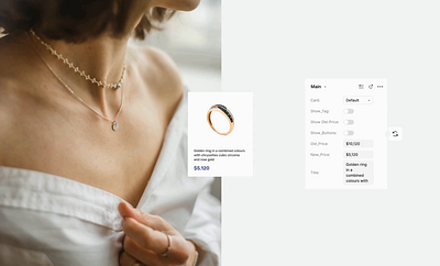 Astra Jewelry — Configurable Product Card UI animation branding clean components design figma graphic design jewelry landing logo minimalism motion motion graphics smooth ui ui kit web design