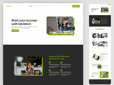 Online Course | Landing Page course eduation graphic design landing page online onlinecourse ui