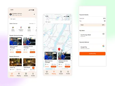 Car Service Mobile App app car service design figma mobile app ui ui design