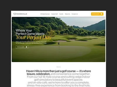 Haven Hills - 18 Holes Golf Course Landing Page Website branding club field golf golf course golf header page golf website graphic design header website home design landing page luxury minimal minimalistic sport ui user interface web design website website design
