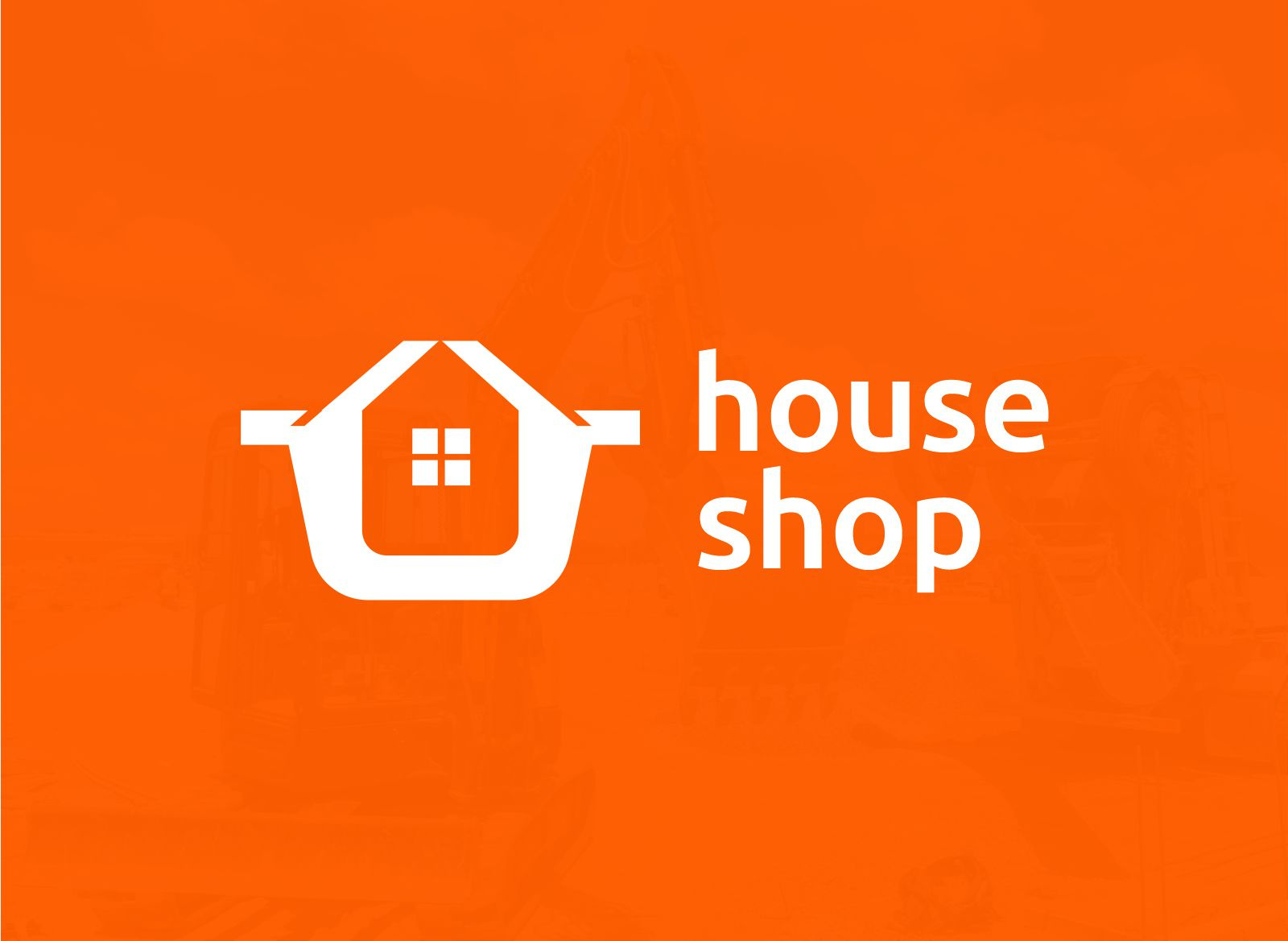 Home Shopping Center Logo basket cart center graphic design house logo minimalis necessity online shopping simple window