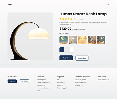 Lumos – Smart Cart Page UI figma landing page landing page design product design ux design web design