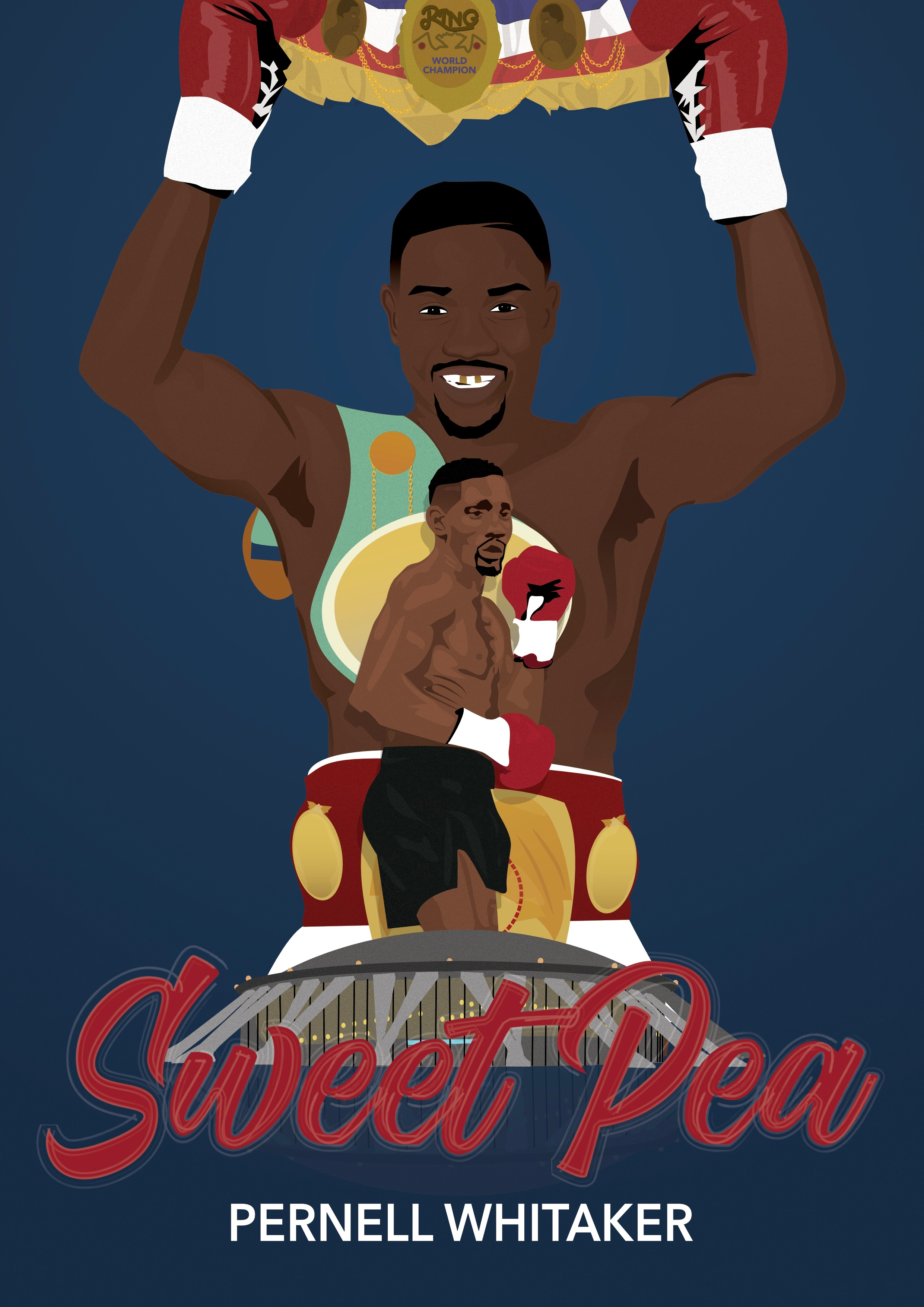 Pernell “Sweet Pea” Whitaker 90s affinity affinity designer athlete boxer boxing champion illustration norfolk scope norfolk va vector vector portrait