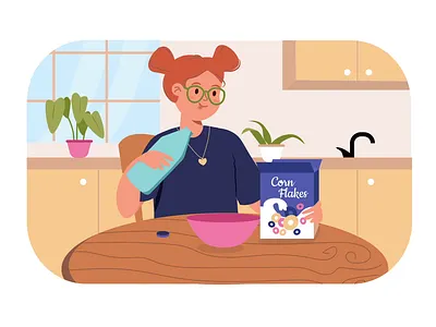 Morning Routine Animation: Pouring Cereal in a Cheerful Kitchen animation breakfast cereal character cheerful colors design fluid fun kitchen lifestyle morning movement playful routine scene storytelling vibrant